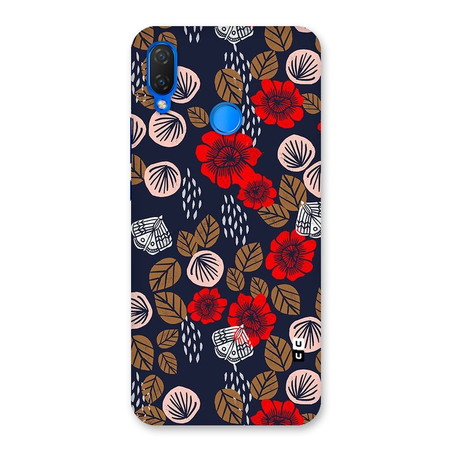 Orange Flora Back Case for Huawei P Smart+