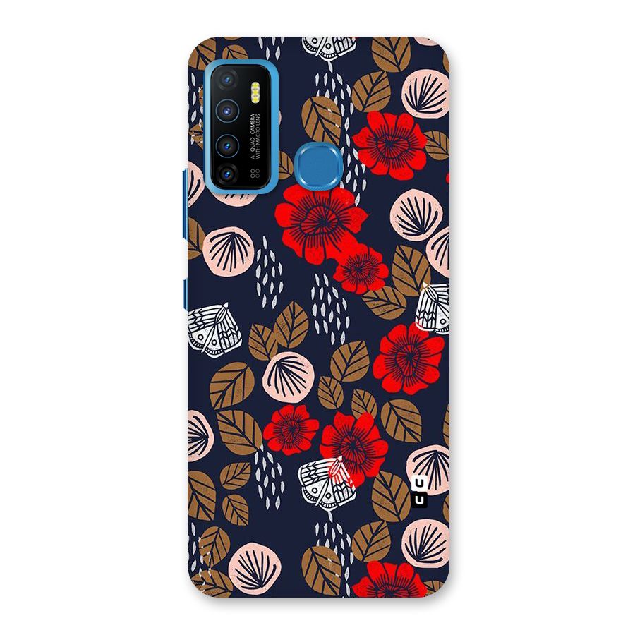 Orange Flora Back Case for Infinix Hot 9