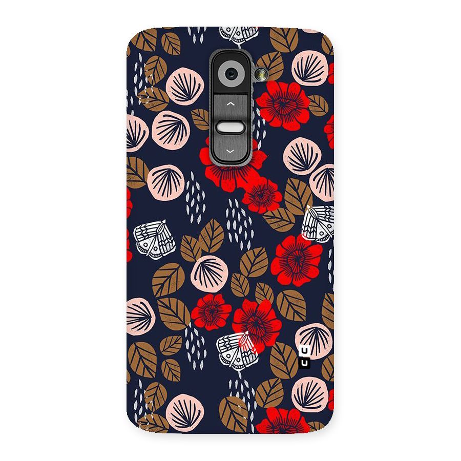 Orange Flora Back Case for LG G2