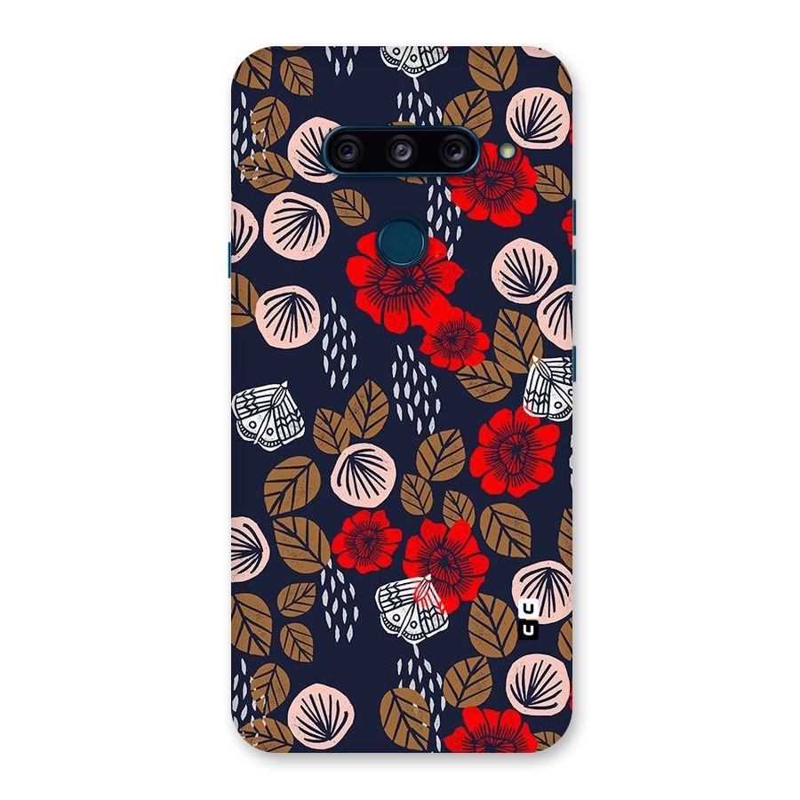 Orange Flora Back Case for LG  V40 ThinQ