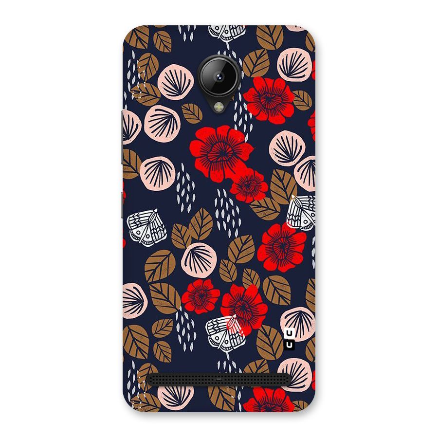 Orange Flora Back Case for Lenovo C2