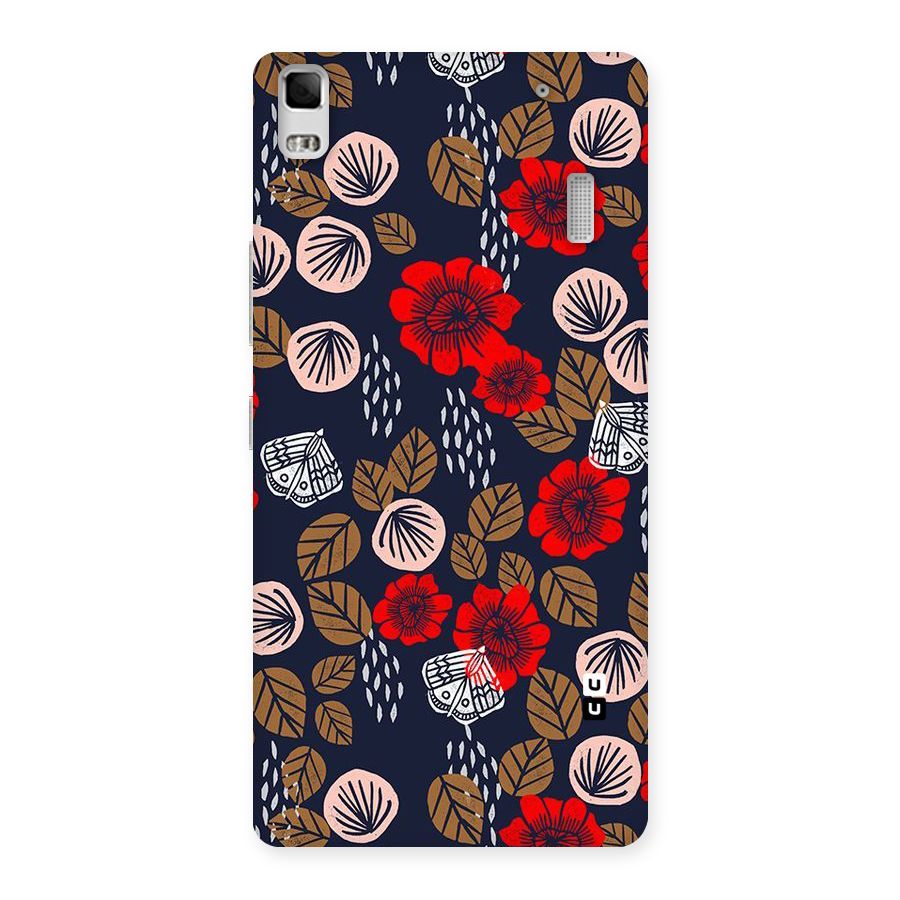 Orange Flora Back Case for Lenovo K3 Note