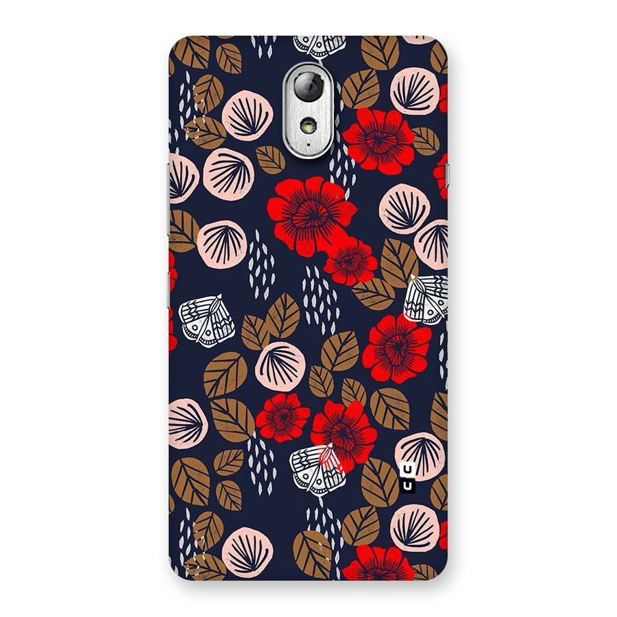 Orange Flora Back Case for Lenovo Vibe P1M