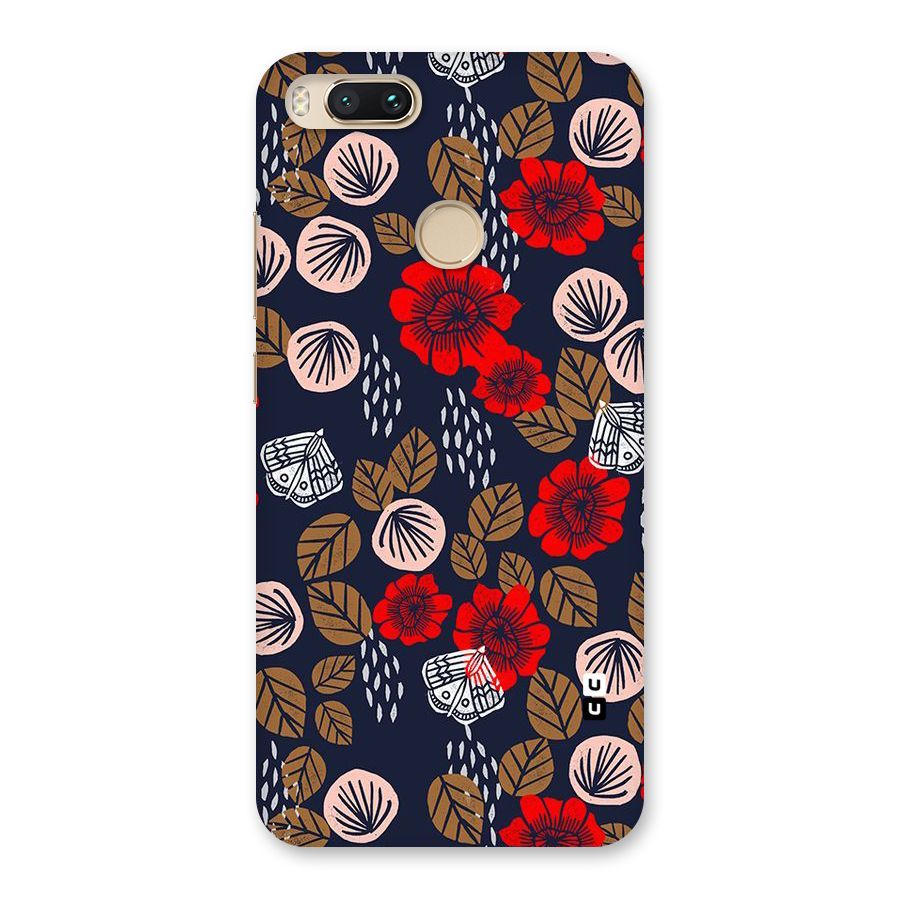 Orange Flora Back Case for Mi A1