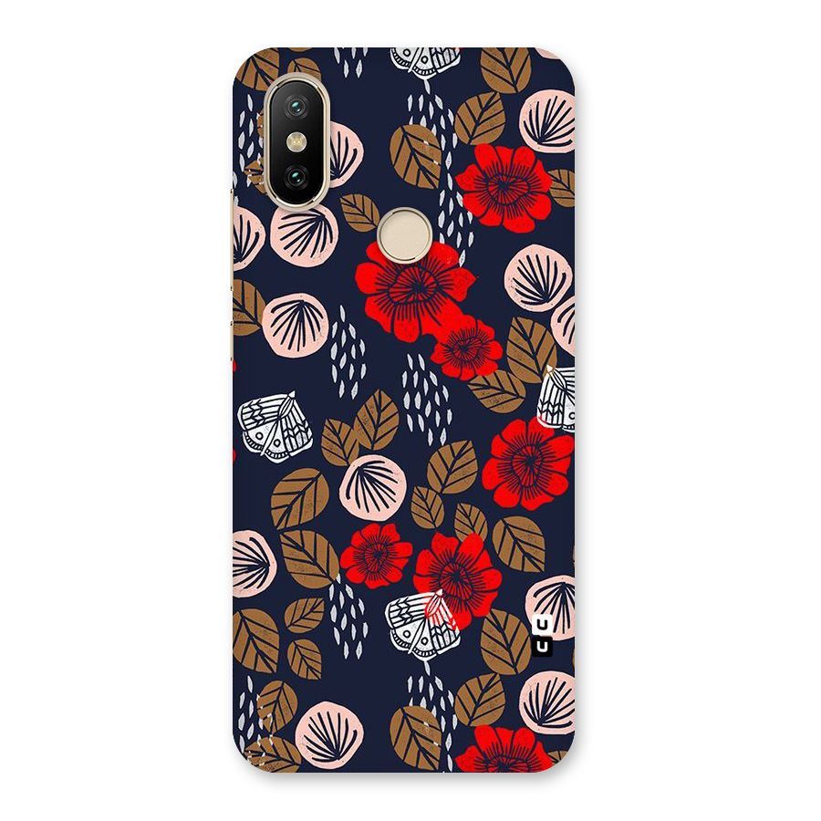 Orange Flora Back Case for Mi A2