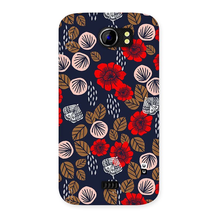 Orange Flora Back Case for Micromax Canvas 2 A110