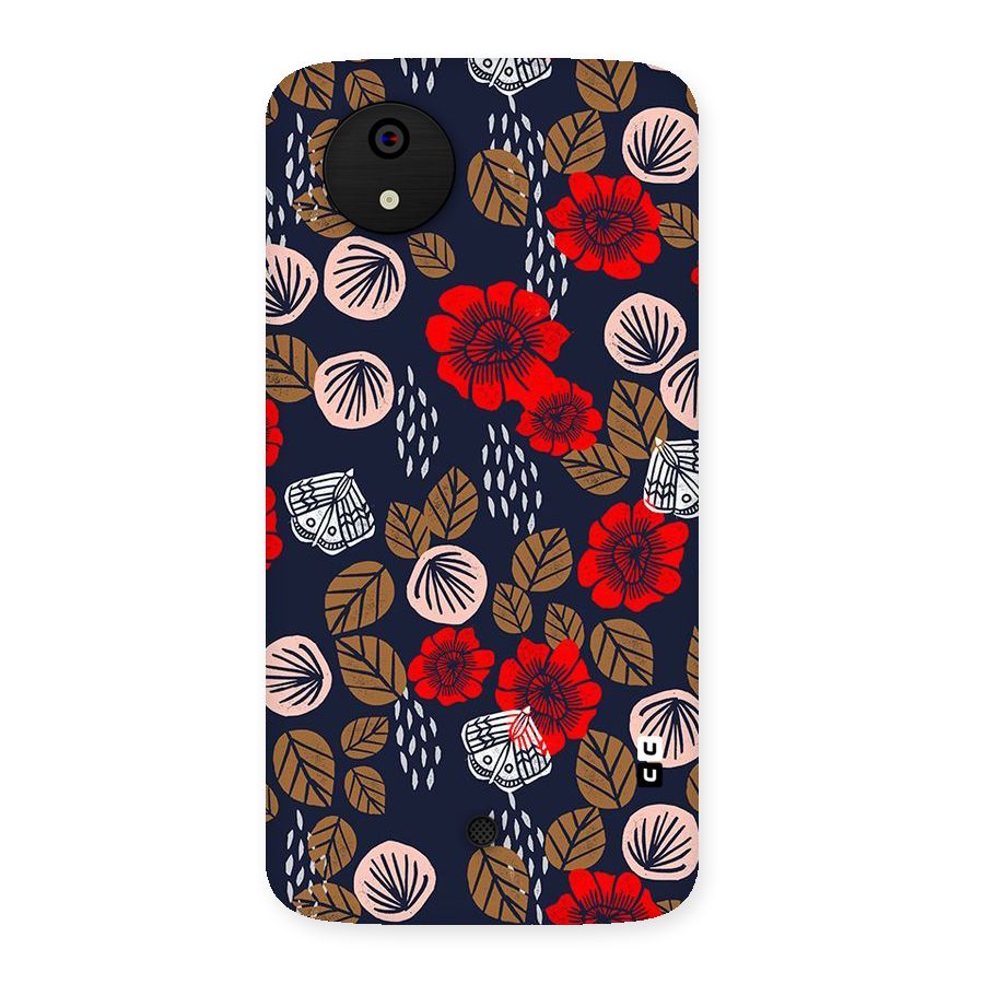 Orange Flora Back Case for Micromax Canvas A1
