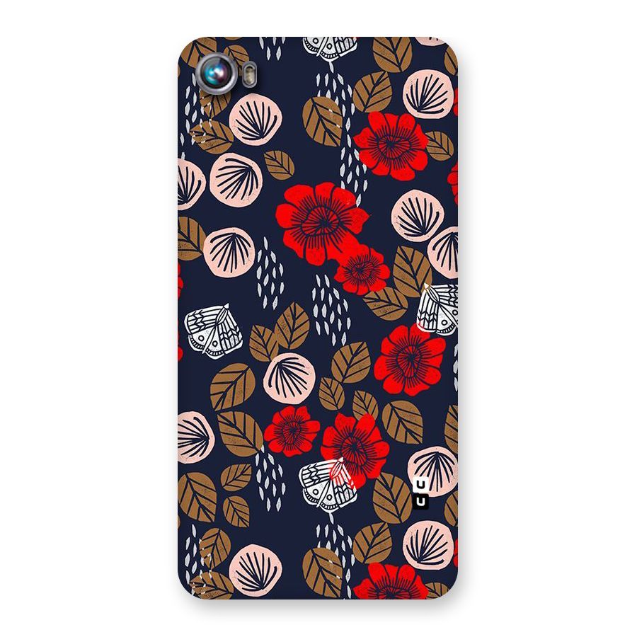 Orange Flora Back Case for Micromax Canvas Fire 4 A107