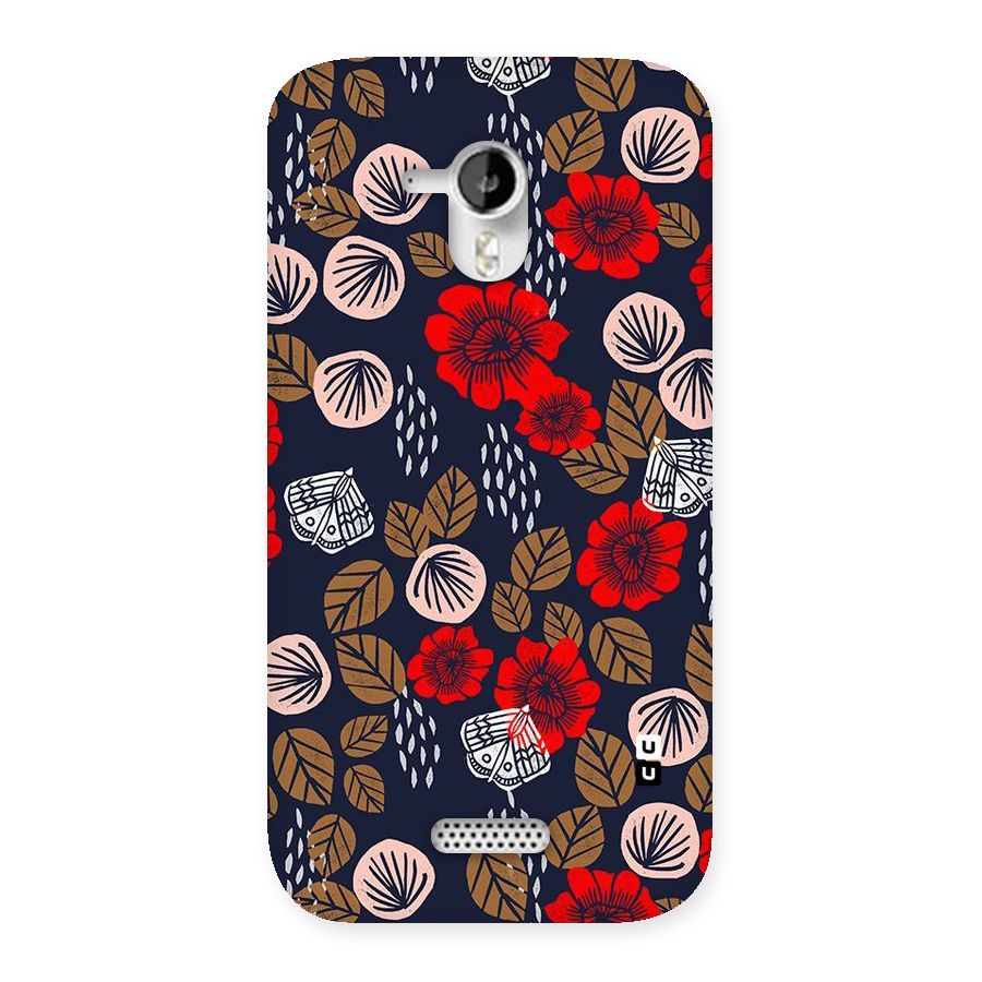 Orange Flora Back Case for Micromax Canvas HD A116