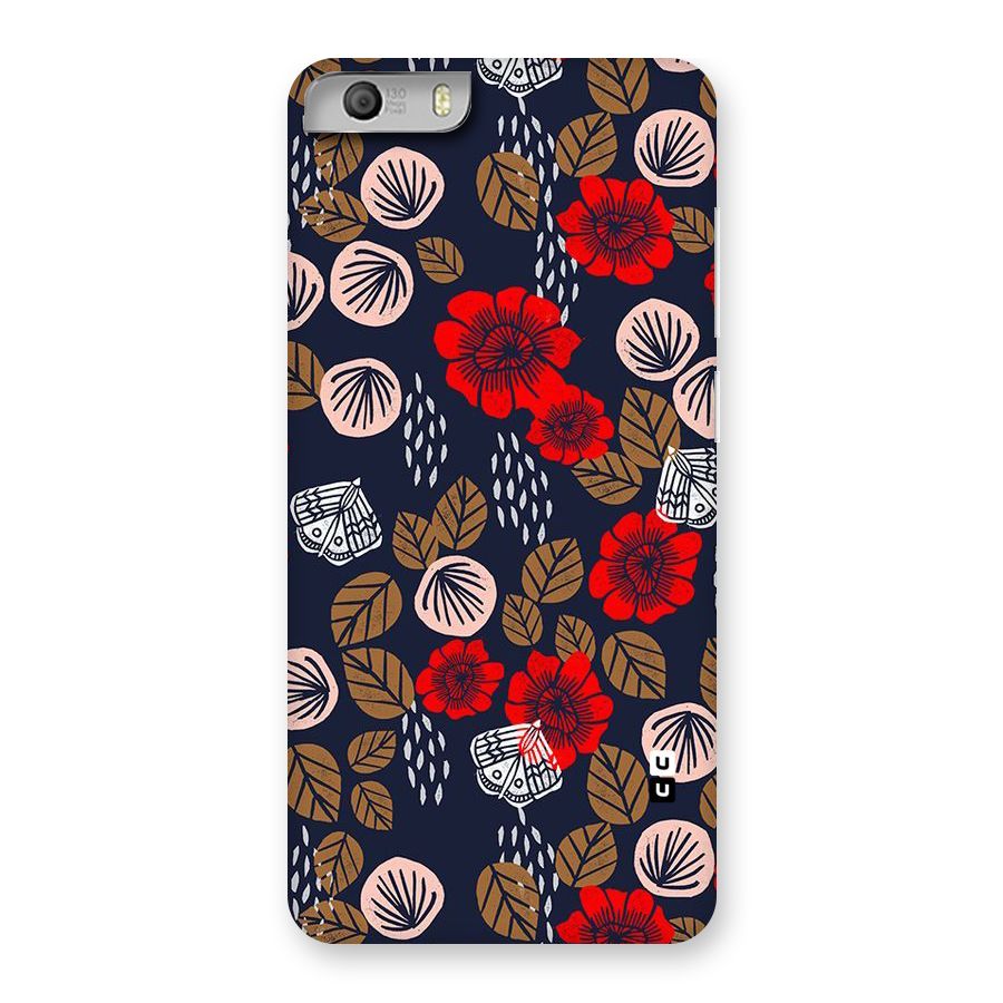 Orange Flora Back Case for Micromax Canvas Knight 2