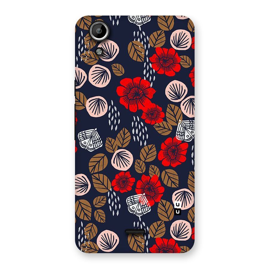 Orange Flora Back Case for Micromax Canvas Selfie Lens Q345