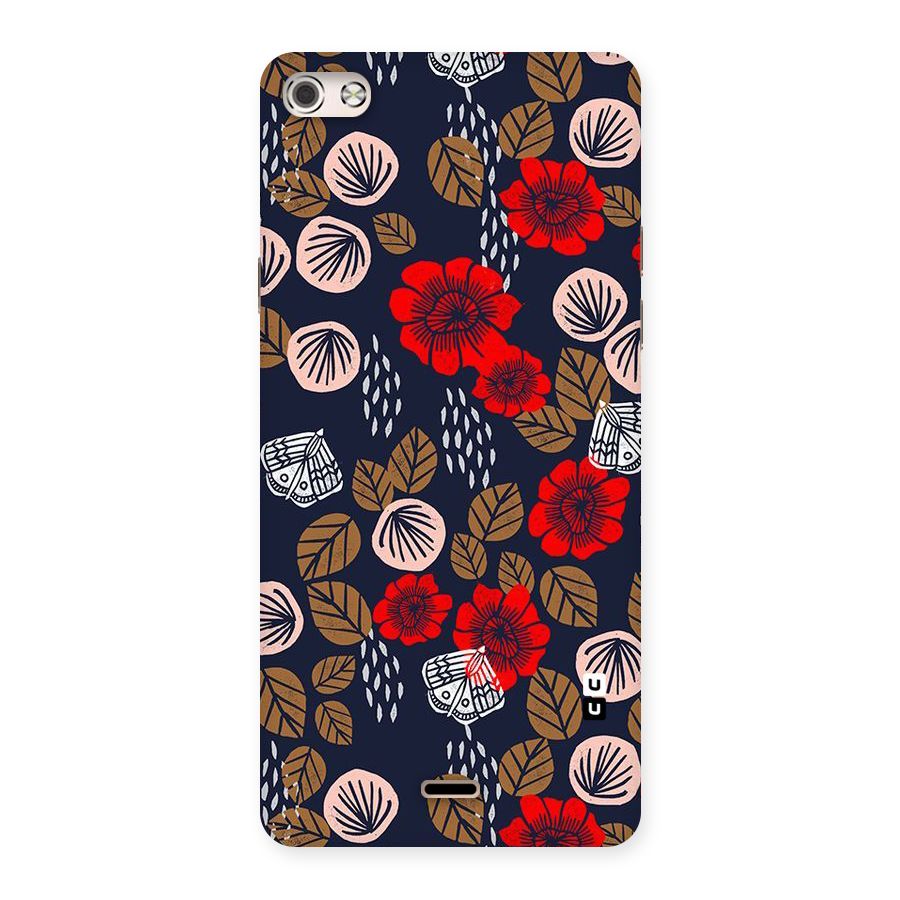 Orange Flora Back Case for Micromax Canvas Silver 5