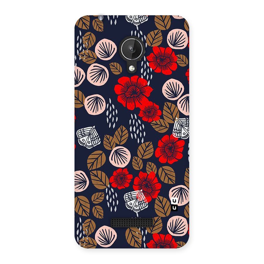 Orange Flora Back Case for Micromax Canvas Spark Q380