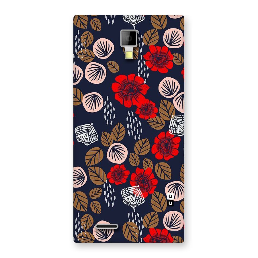 Orange Flora Back Case for Micromax Canvas Xpress A99