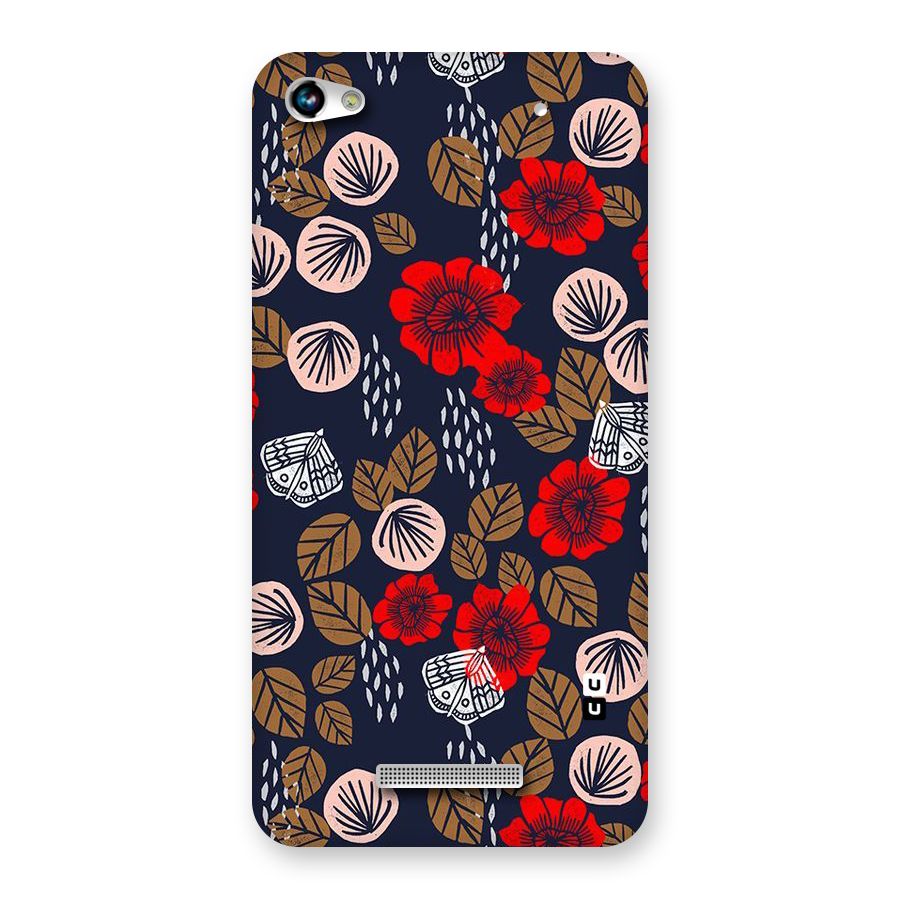 Orange Flora Back Case for Micromax Hue 2