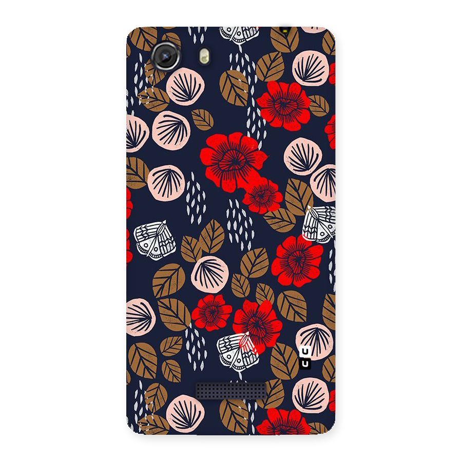 Orange Flora Back Case for Micromax Unite 3
