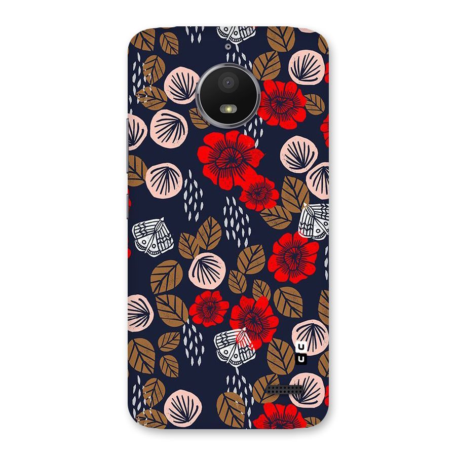 Orange Flora Back Case for Moto E4