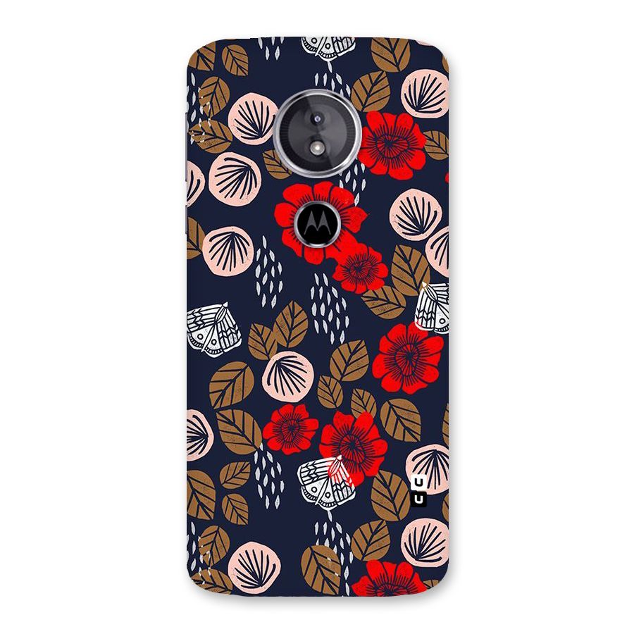 Orange Flora Back Case for Moto E5