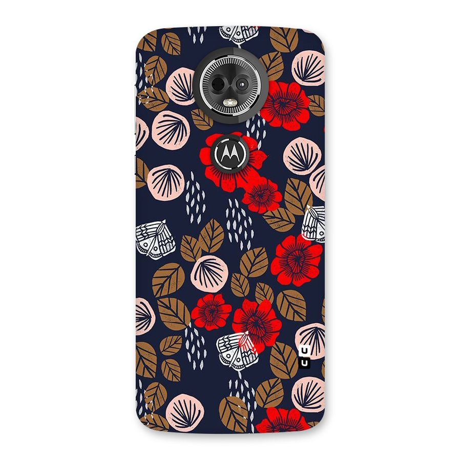 Orange Flora Back Case for Moto E5 Plus