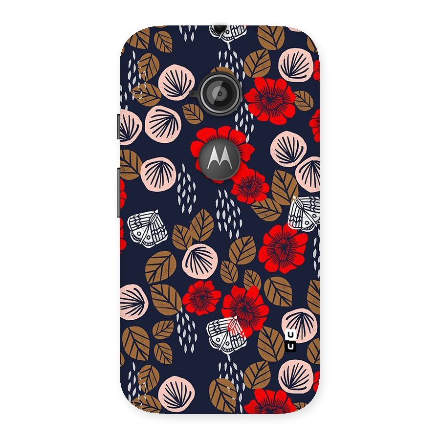Orange Flora Back Case for Moto E 2nd Gen