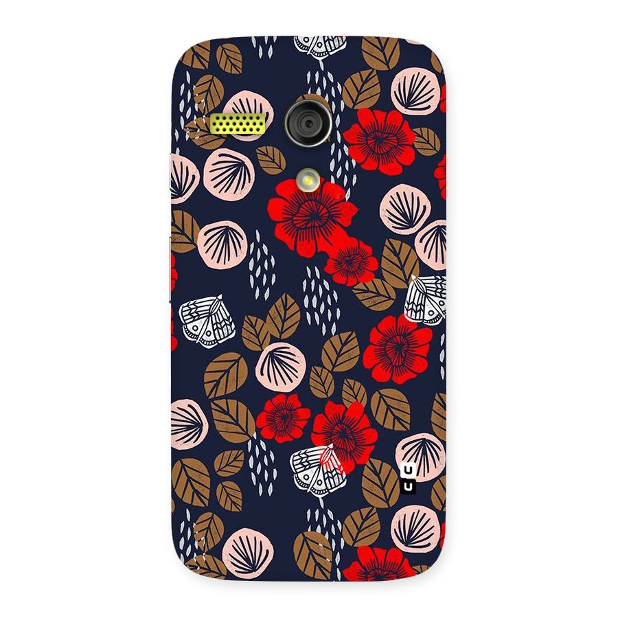 Orange Flora Back Case for Moto G