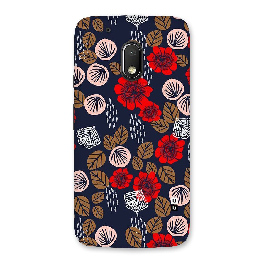 Orange Flora Back Case for Moto G4 Play