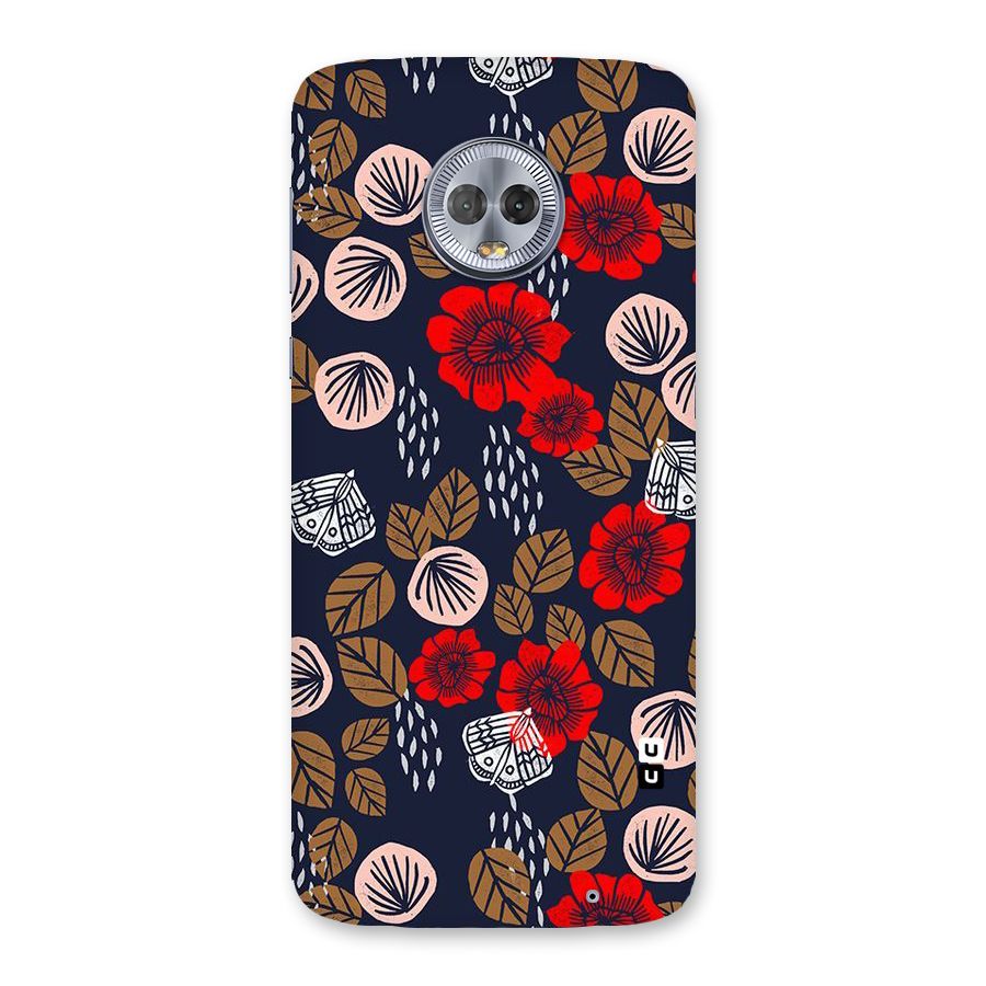 Orange Flora Back Case for Moto G6 Plus