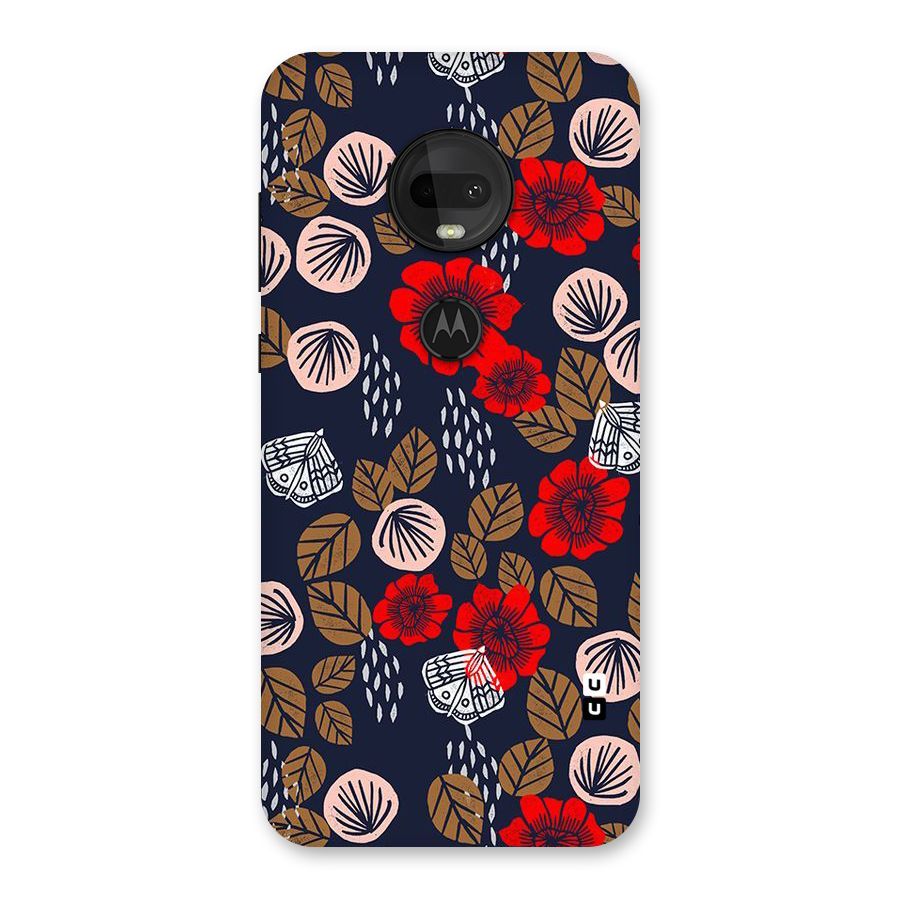 Orange Flora Back Case for Moto G7