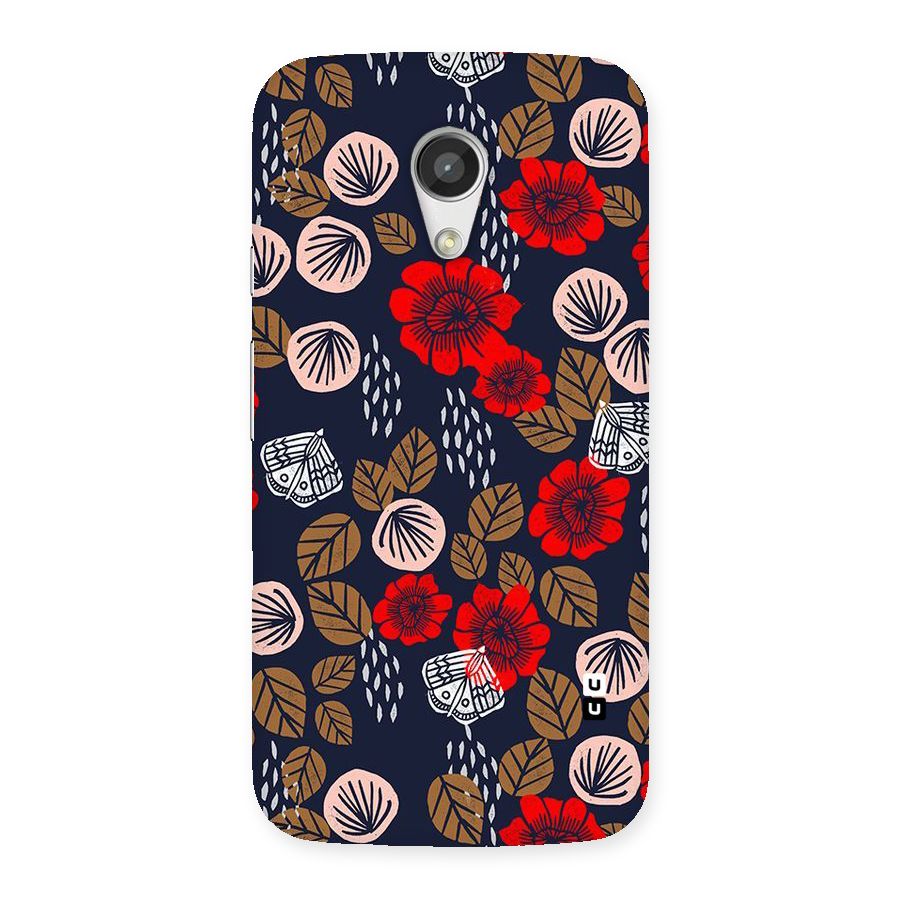 Orange Flora Back Case for Moto G 2nd Gen