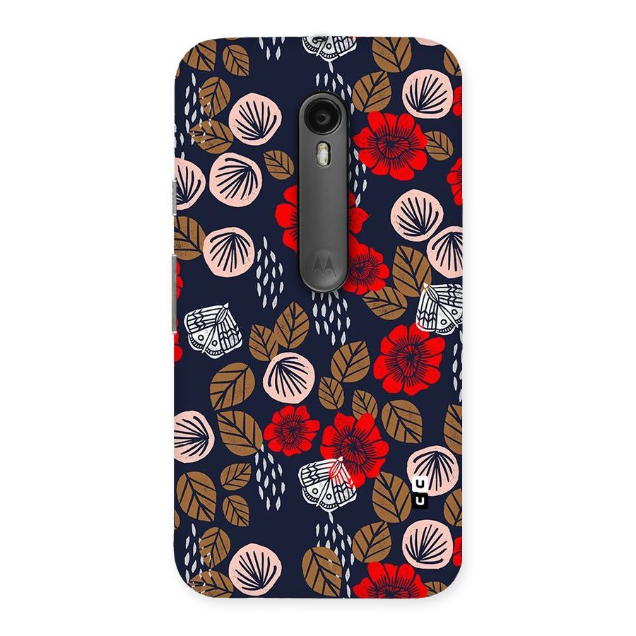 Orange Flora Back Case for Moto G Turbo