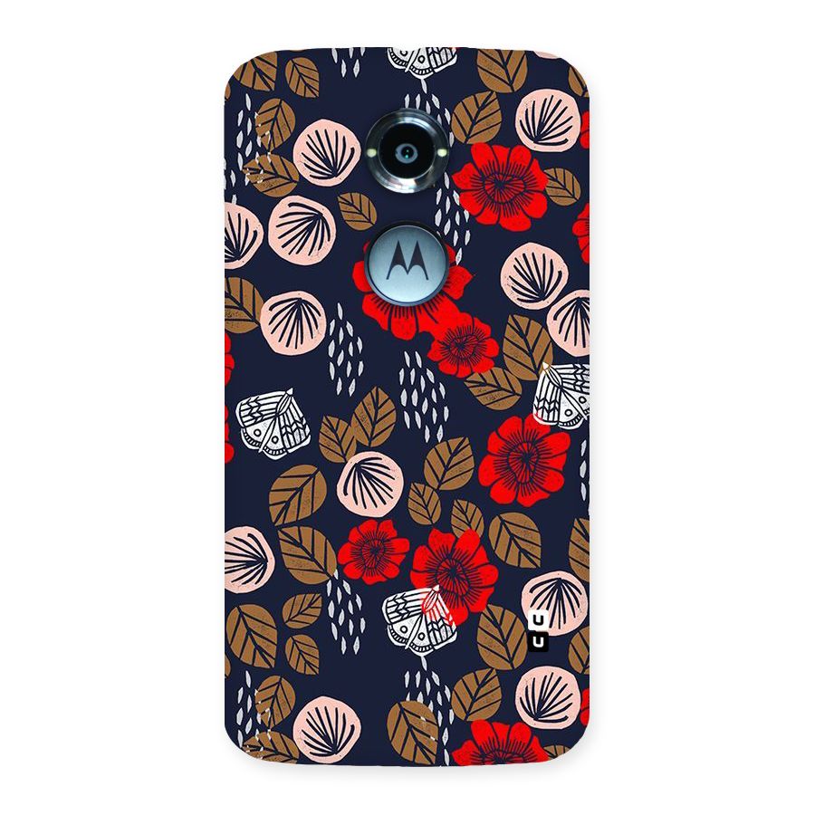 Orange Flora Back Case for Moto X 2nd Gen