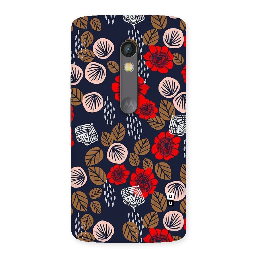 Orange Flora Back Case for Moto X Play