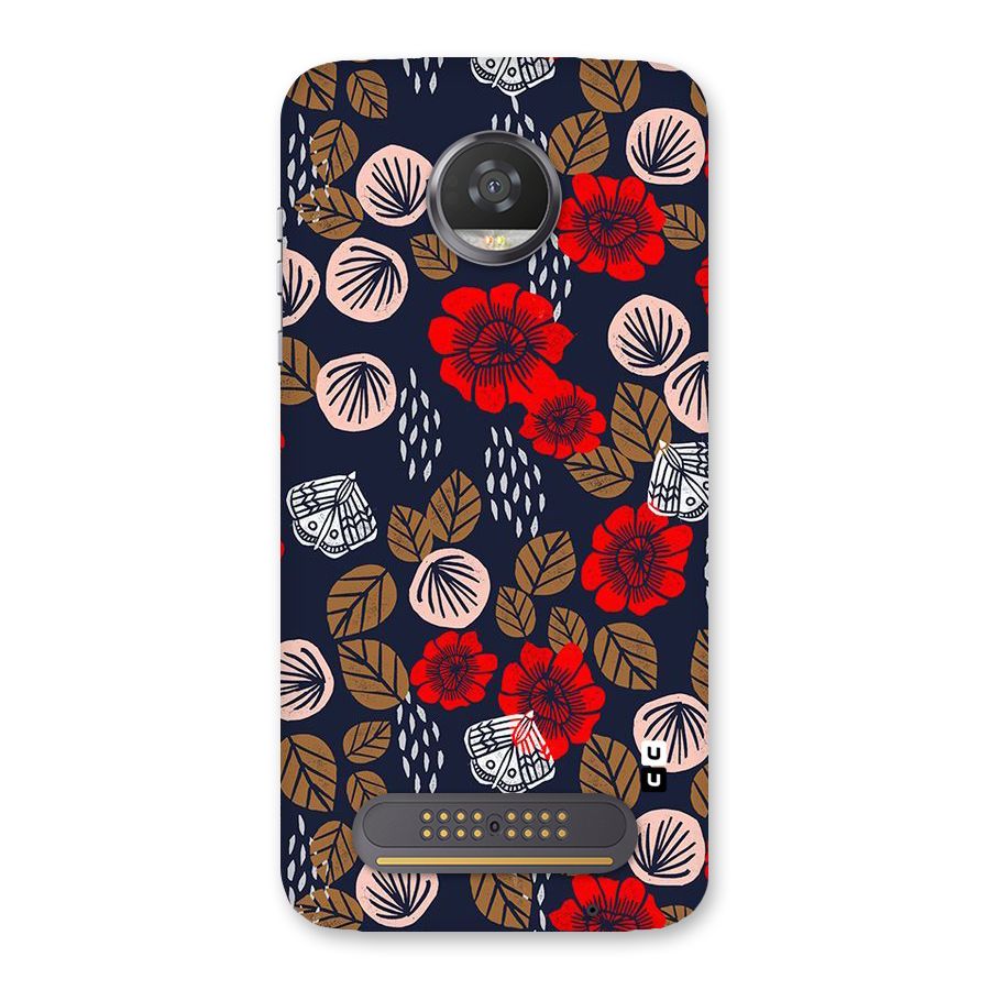 Orange Flora Back Case for Moto Z2 Play