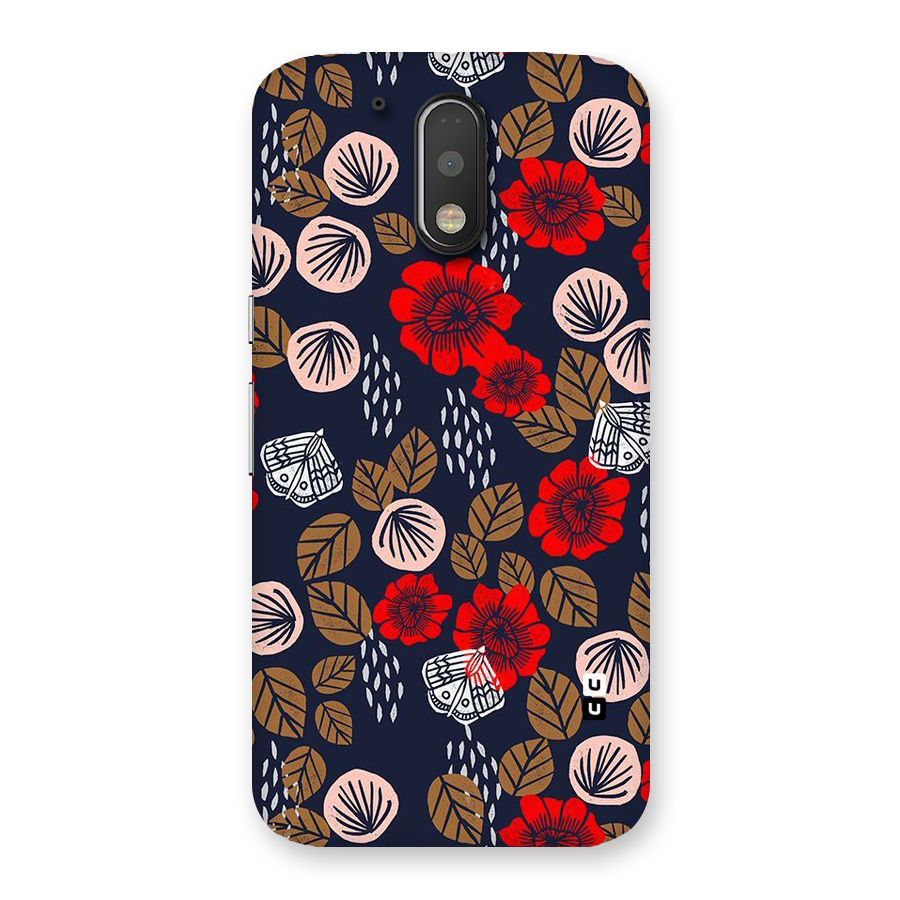 Orange Flora Back Case for Motorola Moto G4 Plus