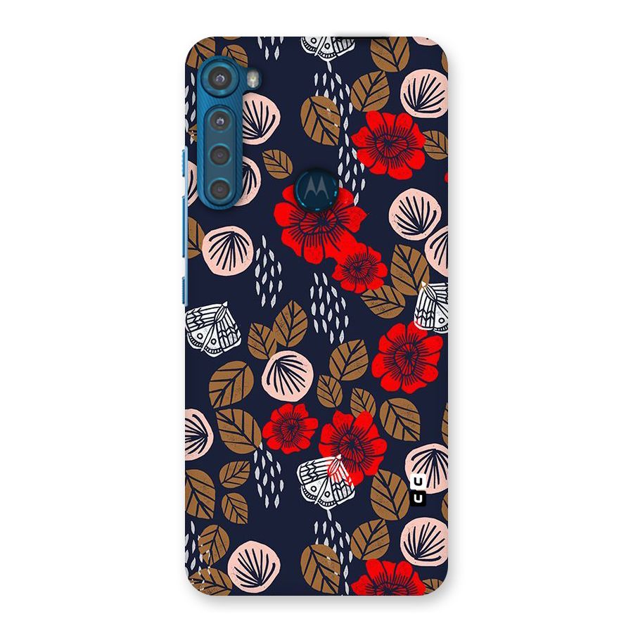 Orange Flora Back Case for Motorola One Fusion Plus