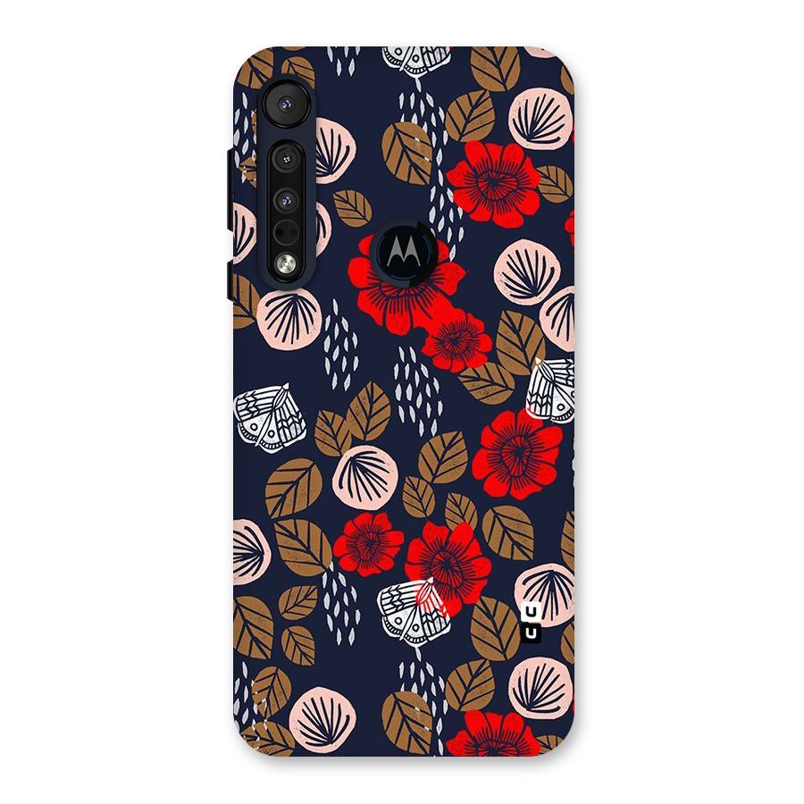 Orange Flora Back Case for Motorola One Macro