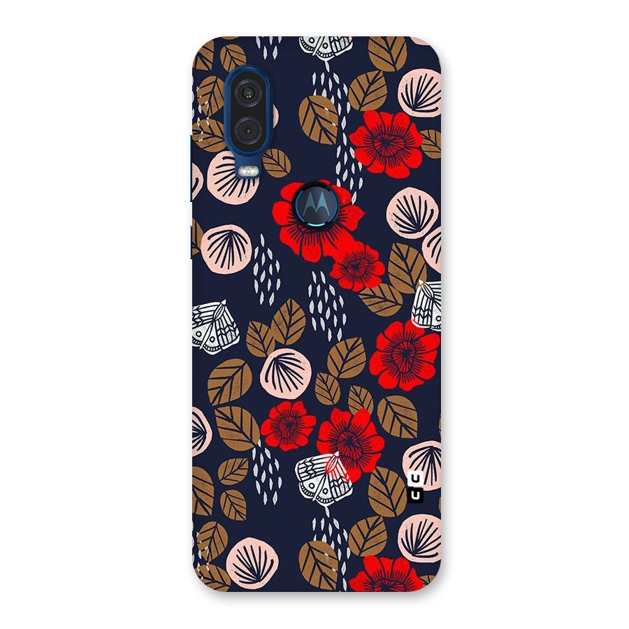 Orange Flora Back Case for Motorola One Vision