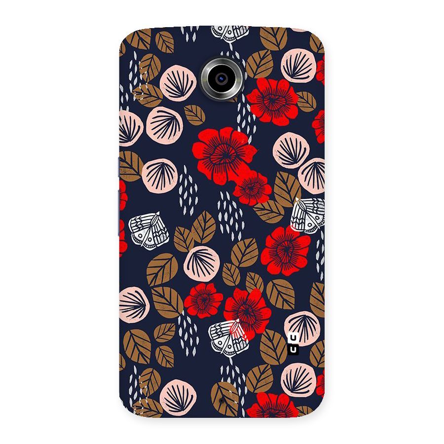 Orange Flora Back Case for Nexsus 6