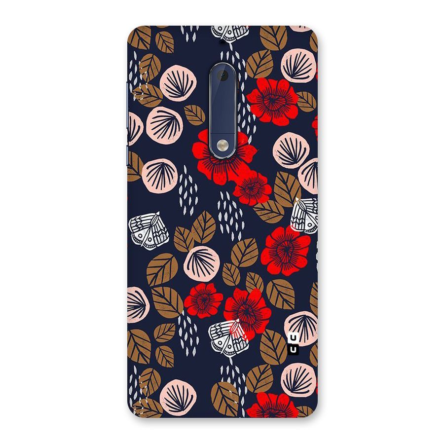 Orange Flora Back Case for Nokia 5