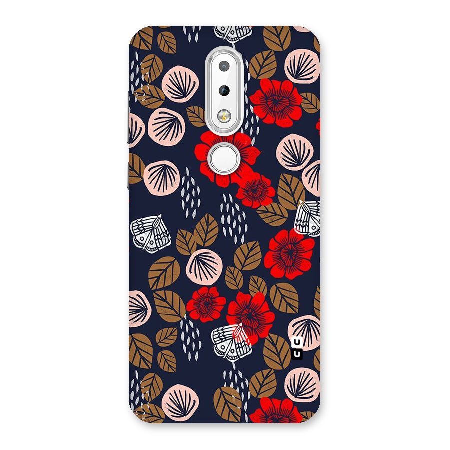 Orange Flora Back Case for Nokia 6.1 Plus