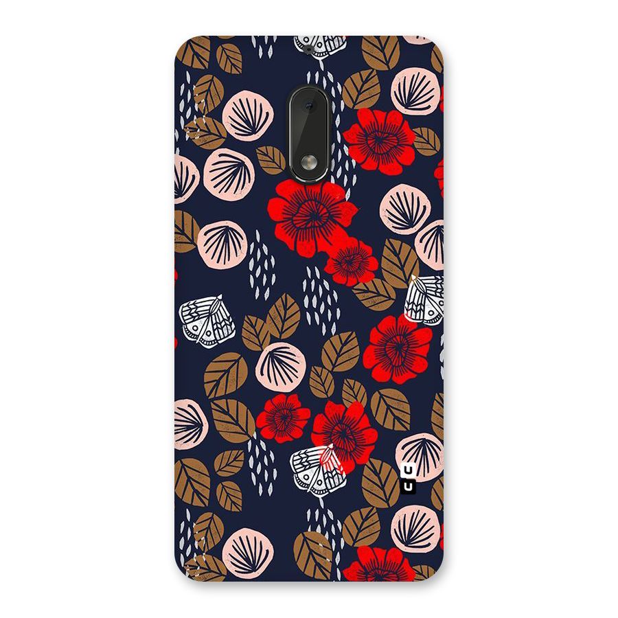 Orange Flora Back Case for Nokia 6