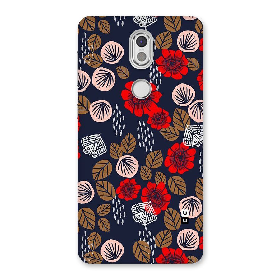 Orange Flora Back Case for Nokia 7