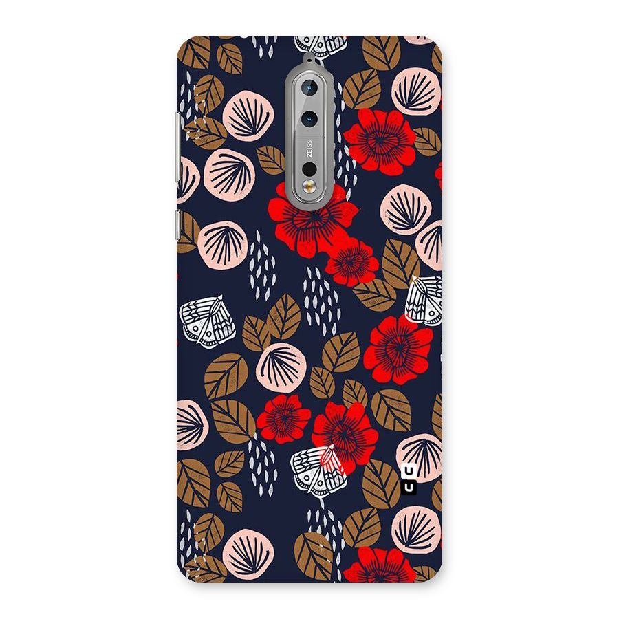Orange Flora Back Case for Nokia 8