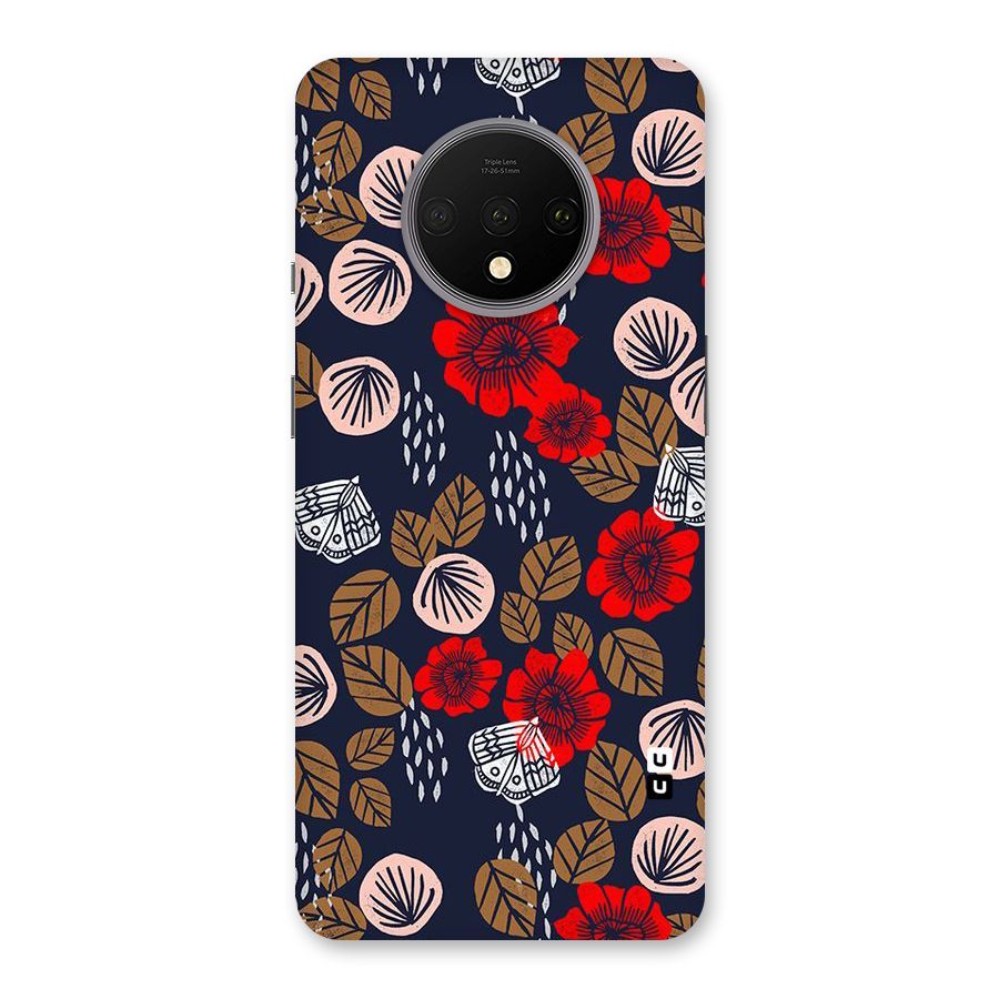 Orange Flora Back Case for OnePlus 7T