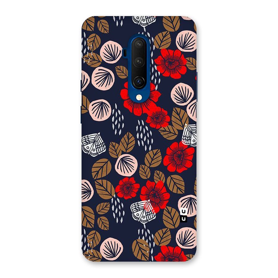 Orange Flora Back Case for OnePlus 7T Pro