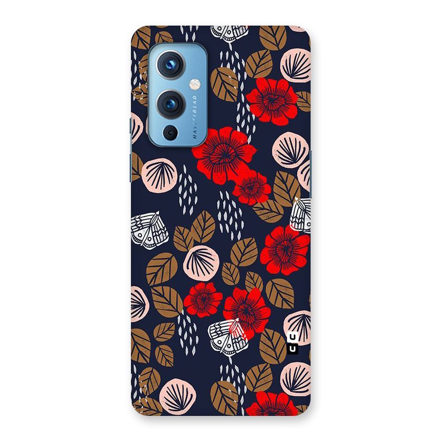 Orange Flora Back Case for OnePlus 9