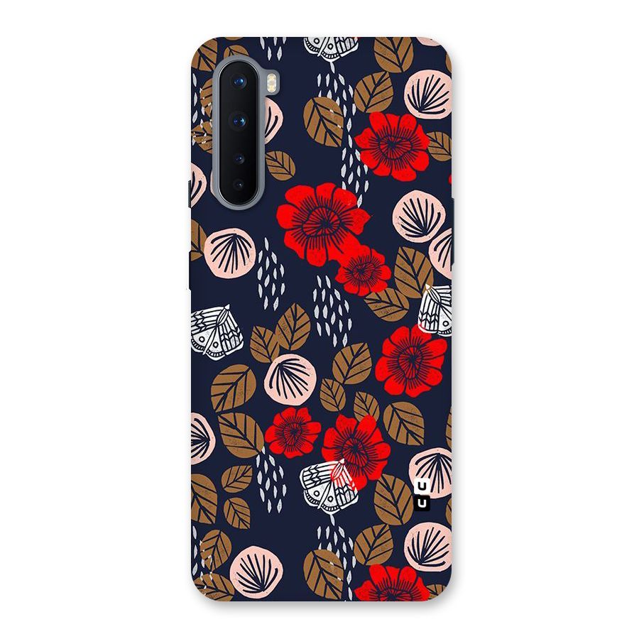 Orange Flora Back Case for OnePlus Nord
