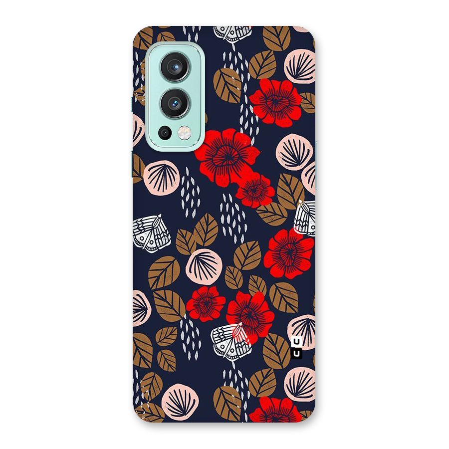 Orange Flora Back Case for OnePlus Nord 2 5G