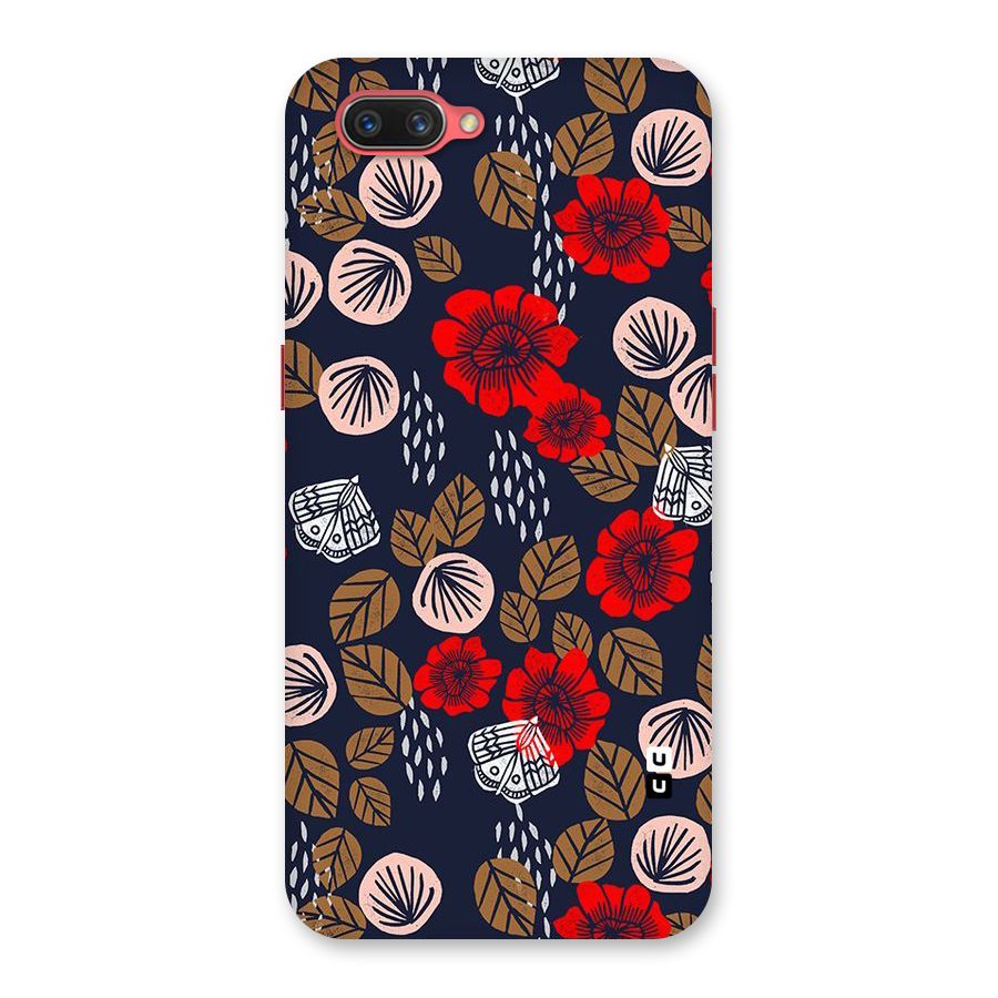 Orange Flora Back Case for Oppo A3s