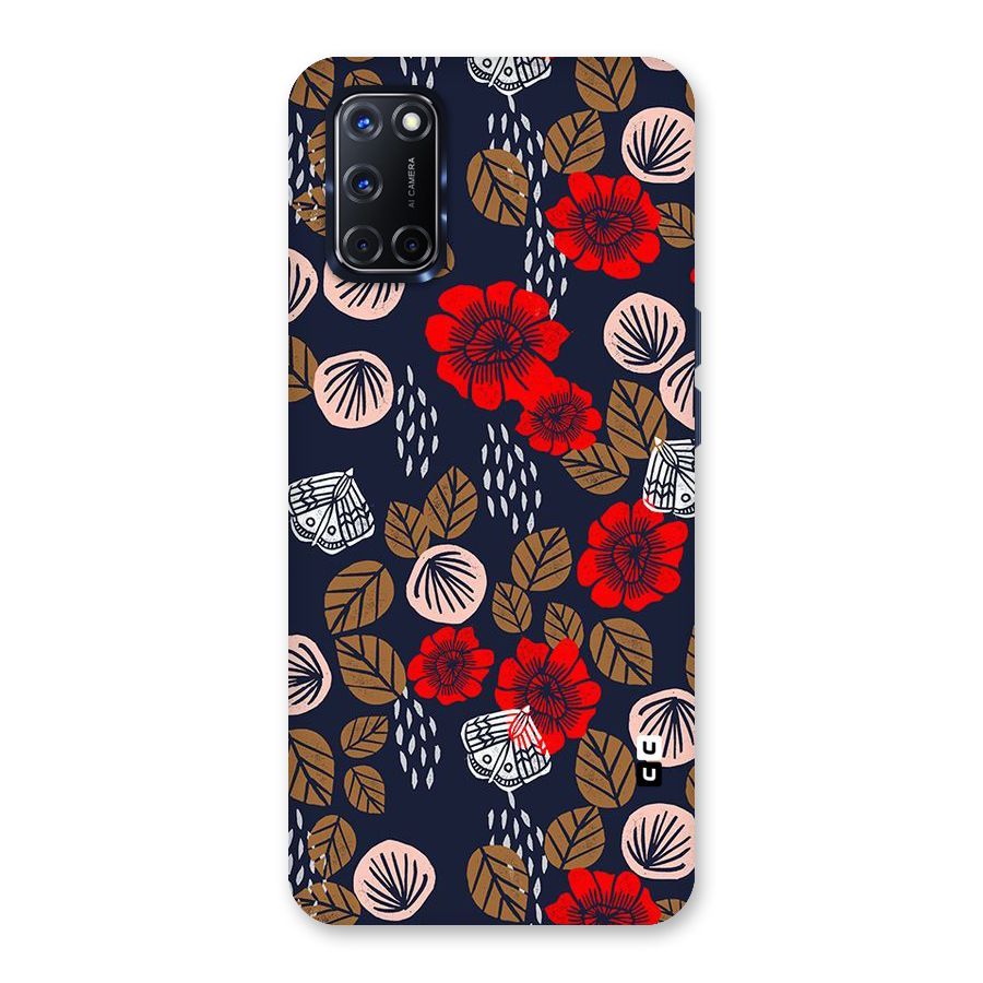 Orange Flora Back Case for Oppo A52
